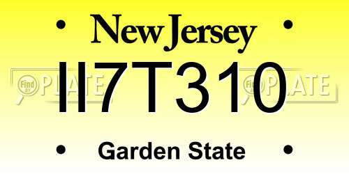 II7T310 New Jersey License Plate