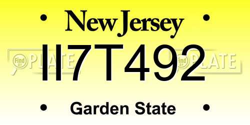 II7T492 New Jersey License Plate