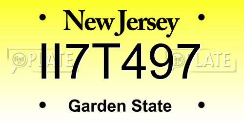 II7T497 New Jersey License Plate