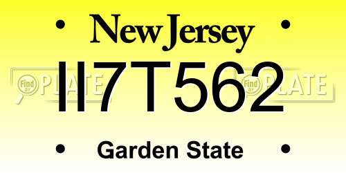 II7T562 New Jersey License Plate