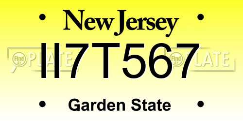 II7T567 New Jersey License Plate