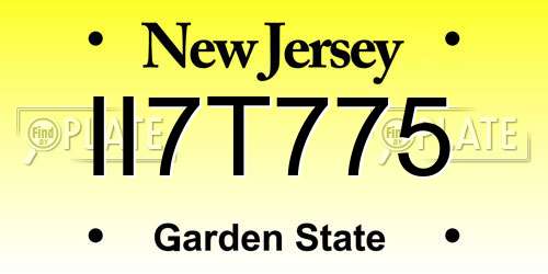 II7T775 New Jersey License Plate