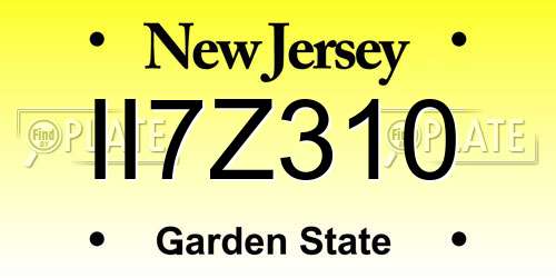 II7Z310 New Jersey License Plate