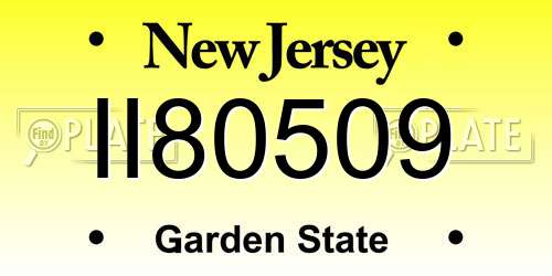 II80509 New Jersey License Plate