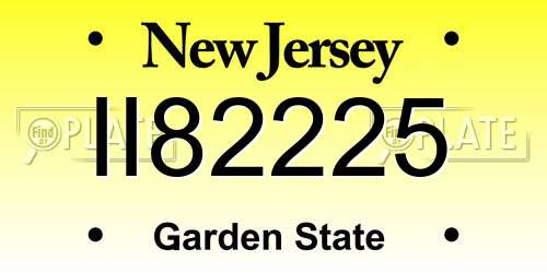 II82225 New Jersey License Plate