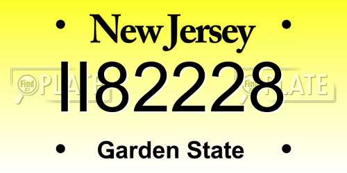 II82228 New Jersey License Plate