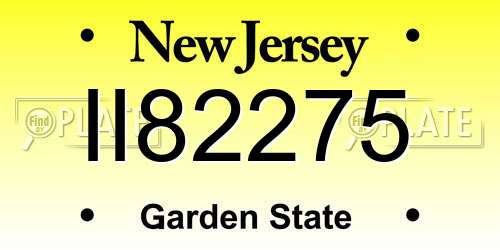 II82275 New Jersey License Plate