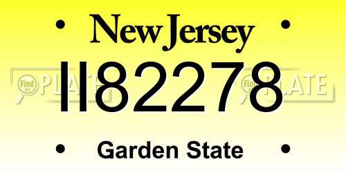 II82278 New Jersey License Plate