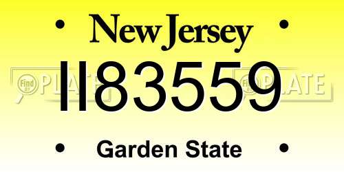 II83559 New Jersey License Plate