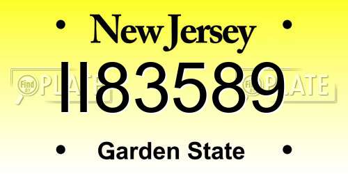 II83589 New Jersey License Plate