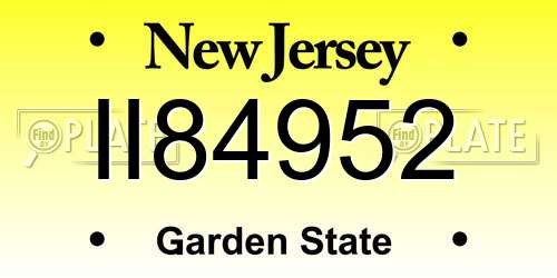 II84952 New Jersey License Plate