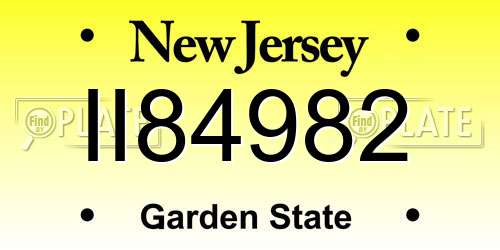 II84982 New Jersey License Plate