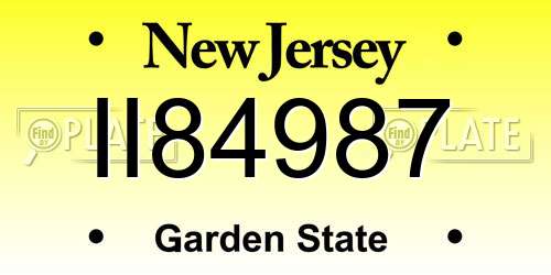 II84987 New Jersey License Plate