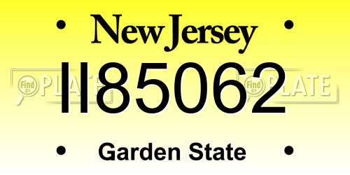 II85062 New Jersey License Plate