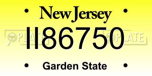 II86750 New Jersey License Plate