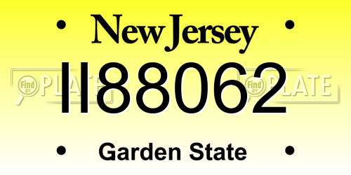 II88062 New Jersey License Plate