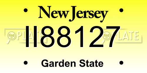 II88127 New Jersey License Plate