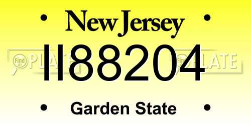 II88204 New Jersey License Plate