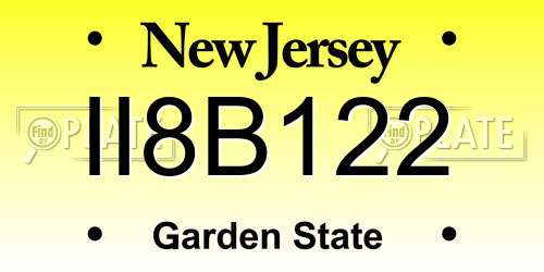 II8B122 New Jersey License Plate