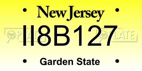 II8B127 New Jersey License Plate