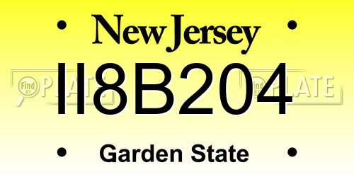 II8B204 New Jersey License Plate