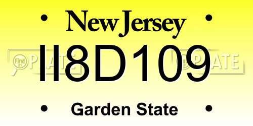 II8D109 New Jersey License Plate