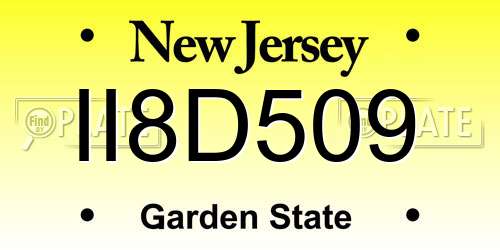 II8D509 New Jersey License Plate
