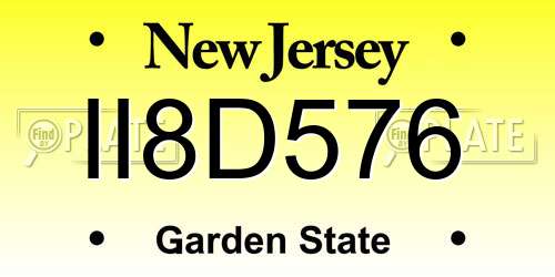 II8D576 New Jersey License Plate