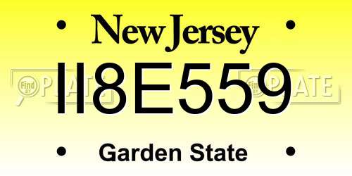 II8E559 New Jersey License Plate
