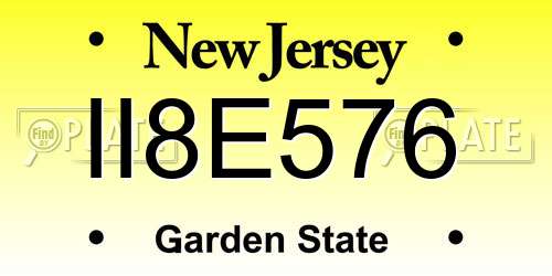 II8E576 New Jersey License Plate
