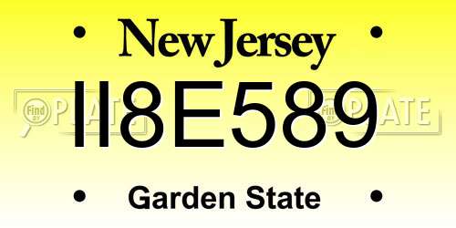 II8E589 New Jersey License Plate