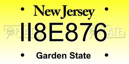 II8E876 New Jersey License Plate