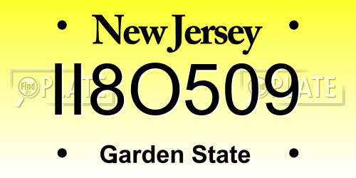 II8O509 New Jersey License Plate