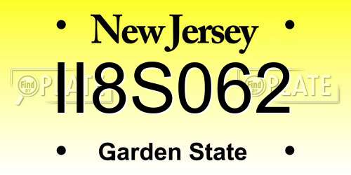II8S062 New Jersey License Plate