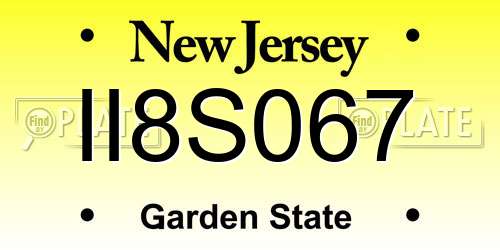 II8S067 New Jersey License Plate