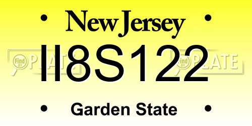 II8S122 New Jersey License Plate