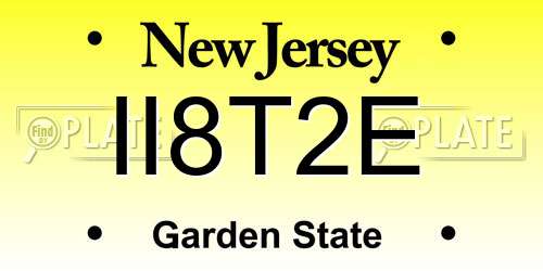 II8T2E New Jersey License Plate