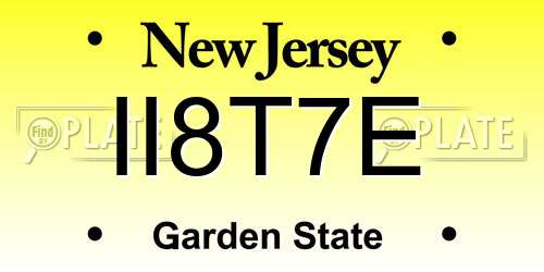 II8T7E New Jersey License Plate