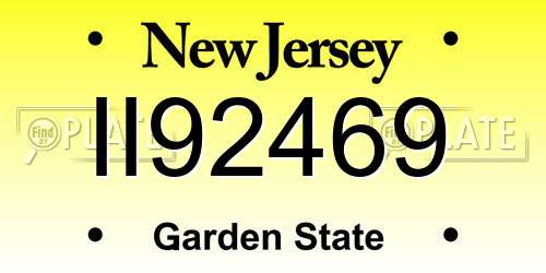 II92469 New Jersey License Plate