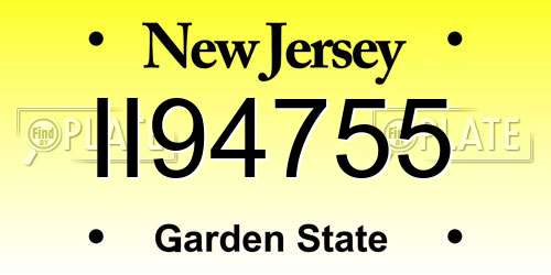 II94755 New Jersey License Plate