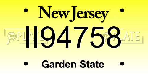 II94758 New Jersey License Plate