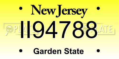 II94788 New Jersey License Plate