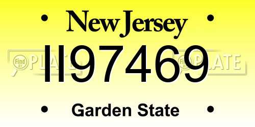II97469 New Jersey License Plate