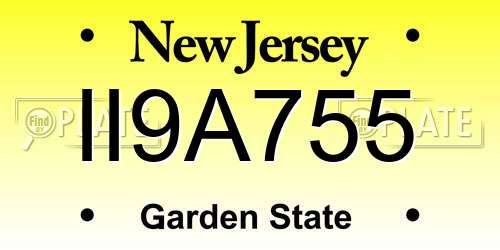 II9A755 New Jersey License Plate