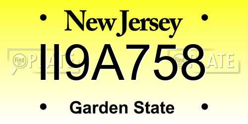 II9A758 New Jersey License Plate
