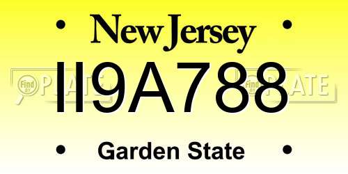II9A788 New Jersey License Plate