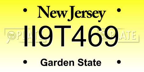 II9T469 New Jersey License Plate