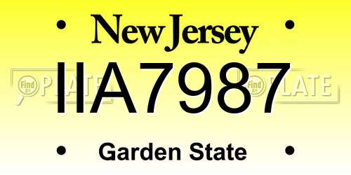 IIA7987 New Jersey License Plate