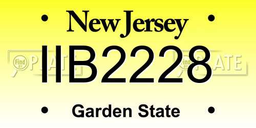 IIB2228 New Jersey License Plate