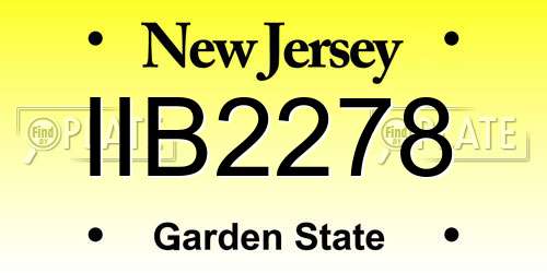 IIB2278 New Jersey License Plate